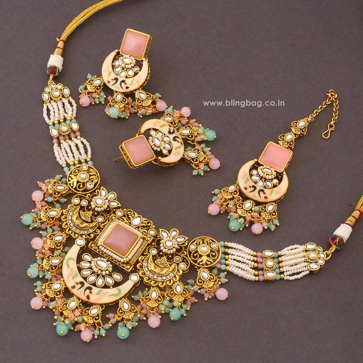 Multicolor Neila Kundan Jewellery Set