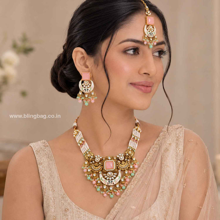 Multicolor Neila Kundan Jewellery Set