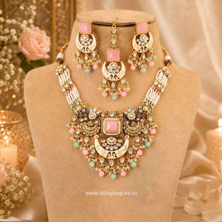Multicolor Neila Kundan Jewellery Set