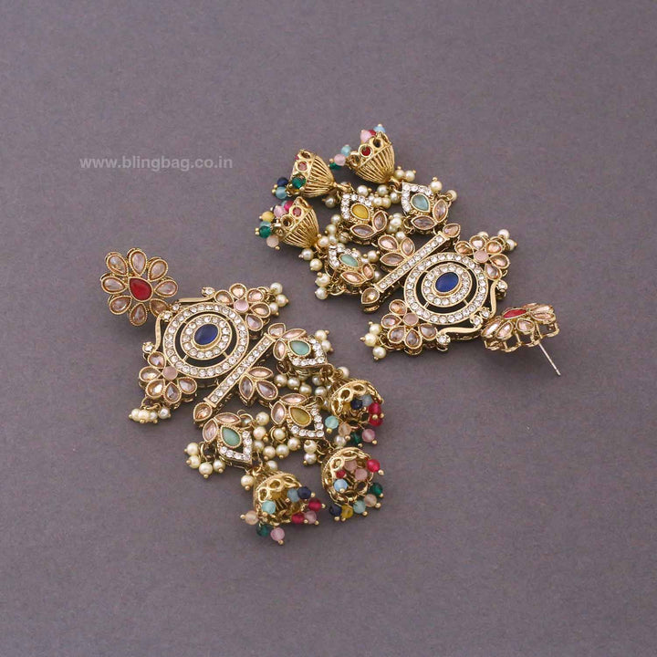 Multicolor Nupur Jhumkis