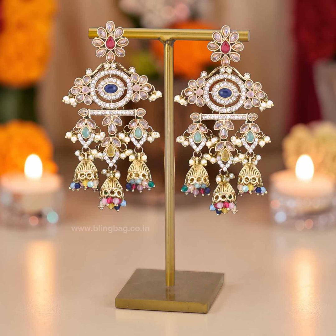 Multicolor Nupur Jhumkis