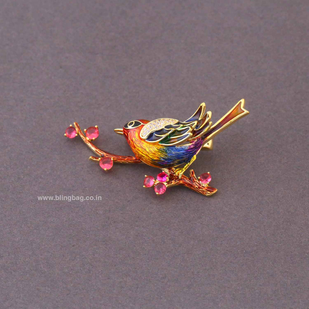 Multicolor Paradise Perch Brooch