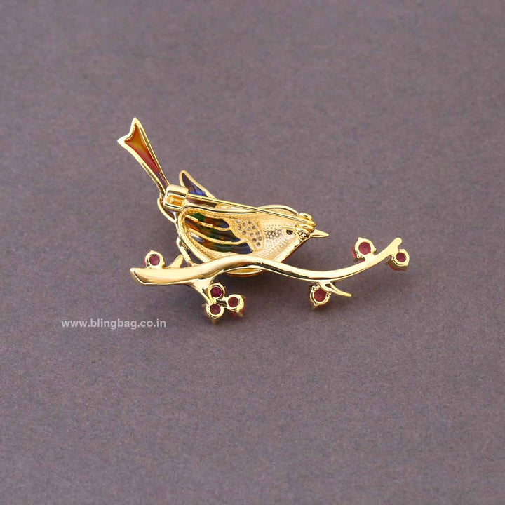 Multicolor Paradise Perch Brooch