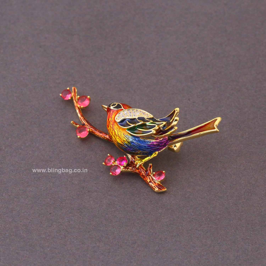 Multicolor Paradise Perch Brooch