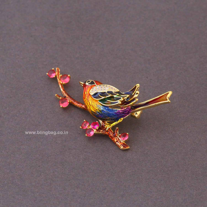 Multicolor Paradise Perch Brooch