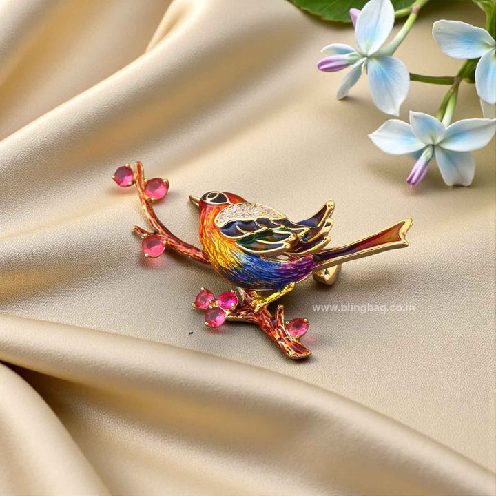 Multicolor Paradise Perch Brooch