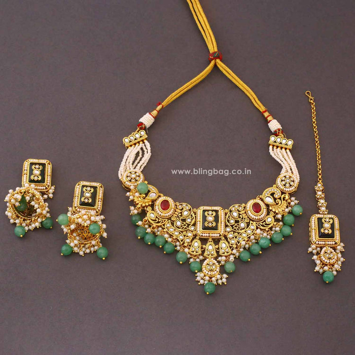 Multicolor Pashmora Kundan Jewellery Set