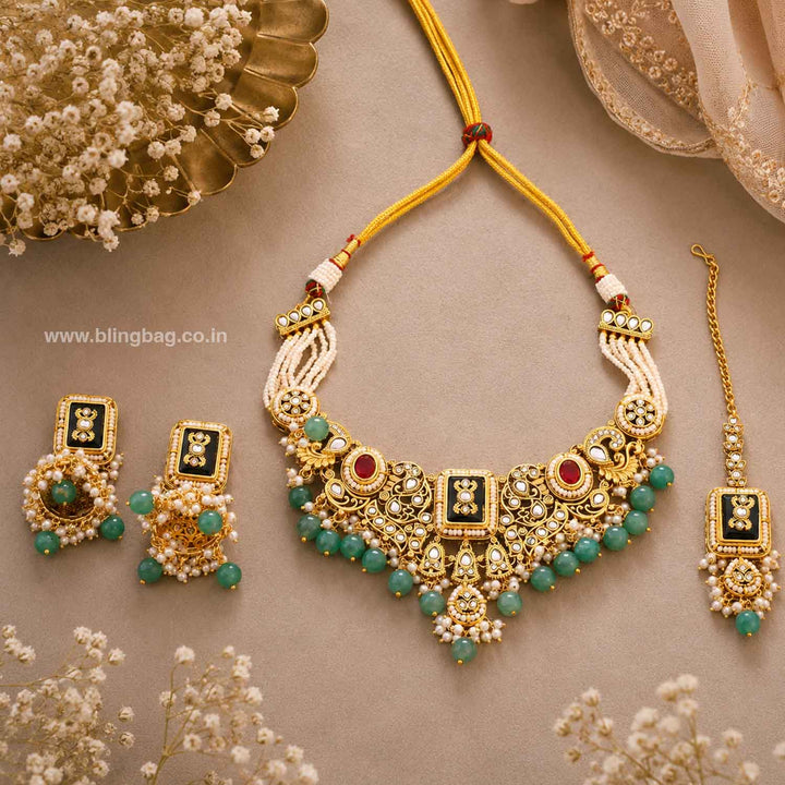 Multicolor Pashmora Kundan Jewellery Set