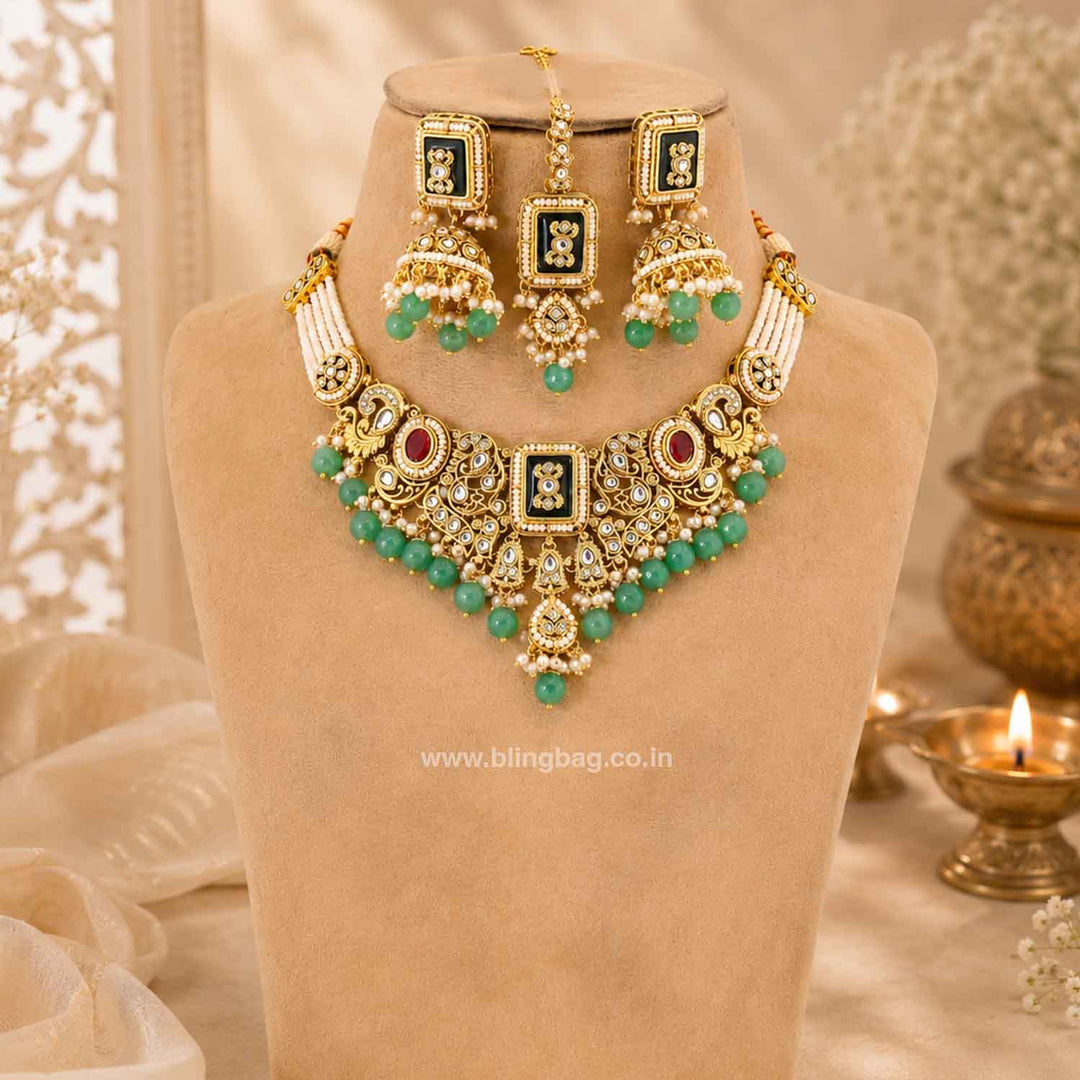 Multicolor Pashmora Kundan Jewellery Set