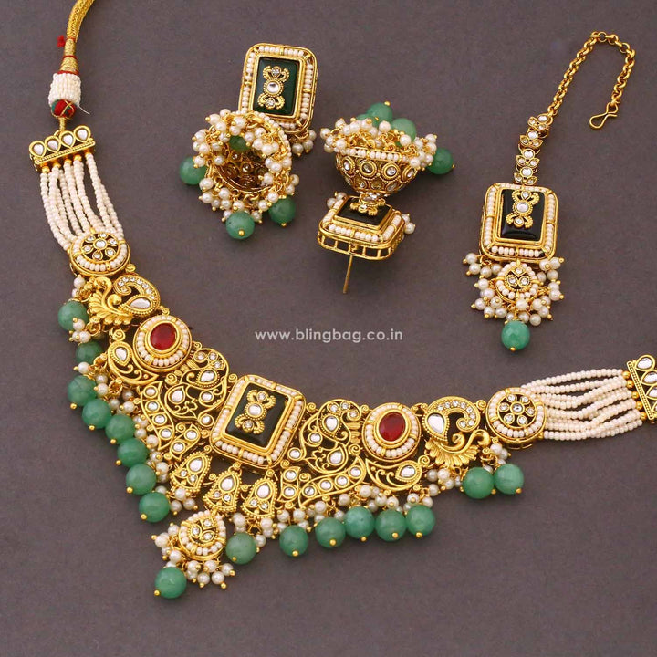 Multicolor Pashmora Kundan Jewellery Set