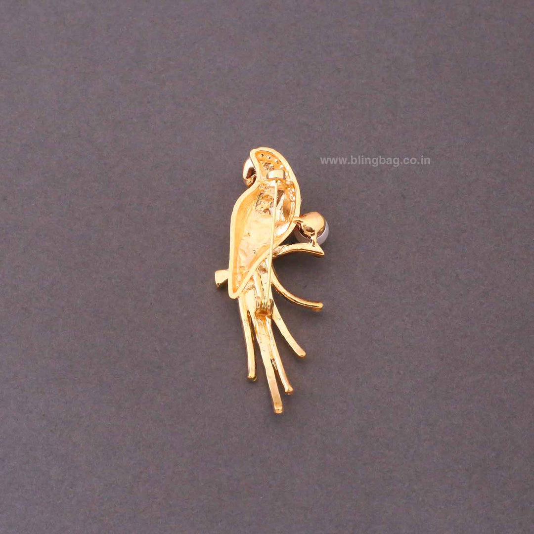 Multicolor Pearl Parrot Brooch