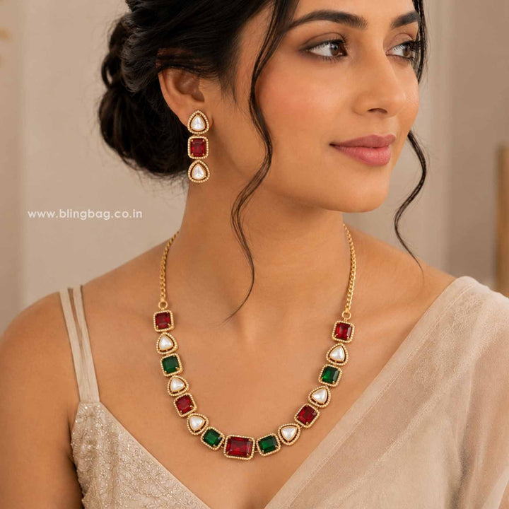 Multicolor Philomena Victorian Jewellery Set- New Arrival