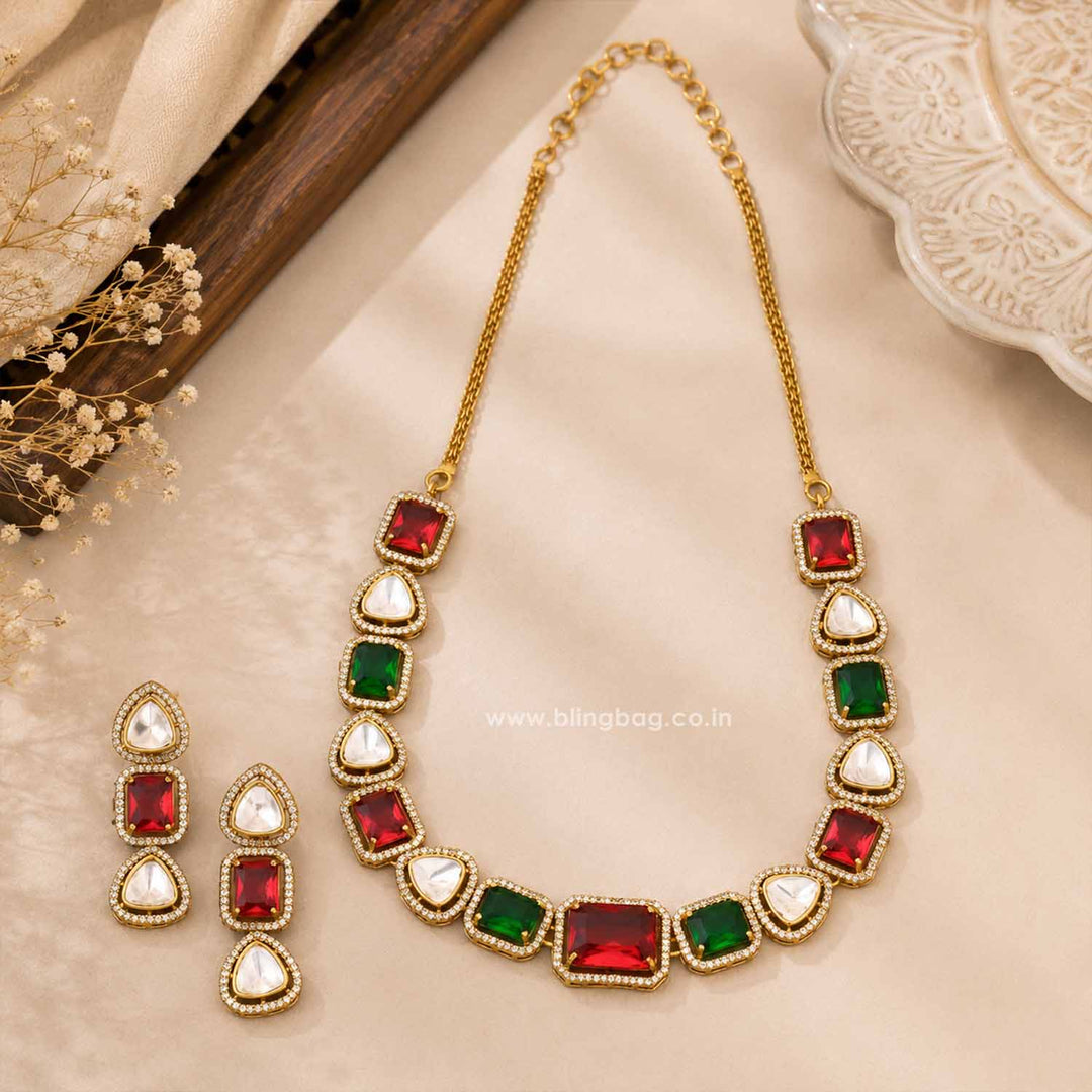 Multicolor Philomena Victorian Jewellery Set- New Arrival