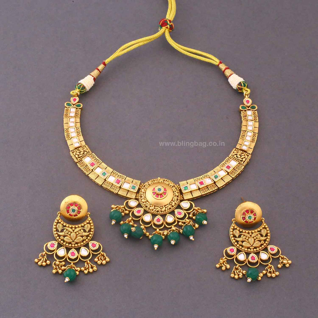 Multicolor Pooshrina Heritage Jewellery Set