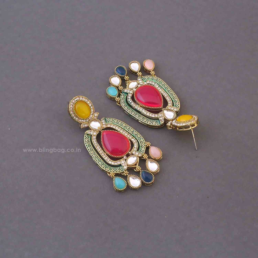Multicolor Pranali Danglers