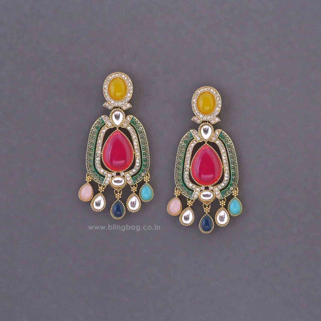 Multicolor Pranali Danglers