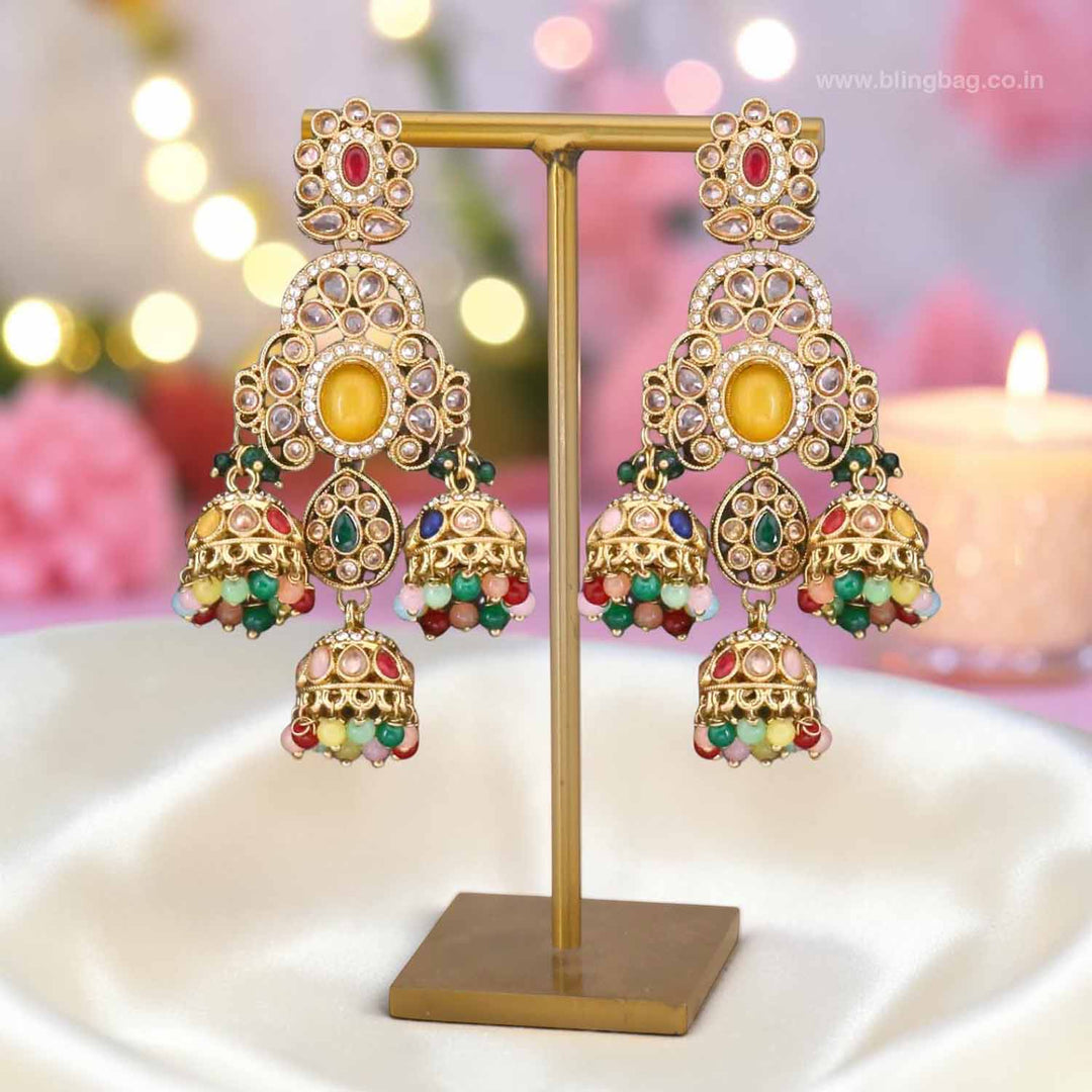 Multicolor Prashi Jhumkis