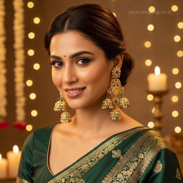 Multicolor Prashi Jhumkis