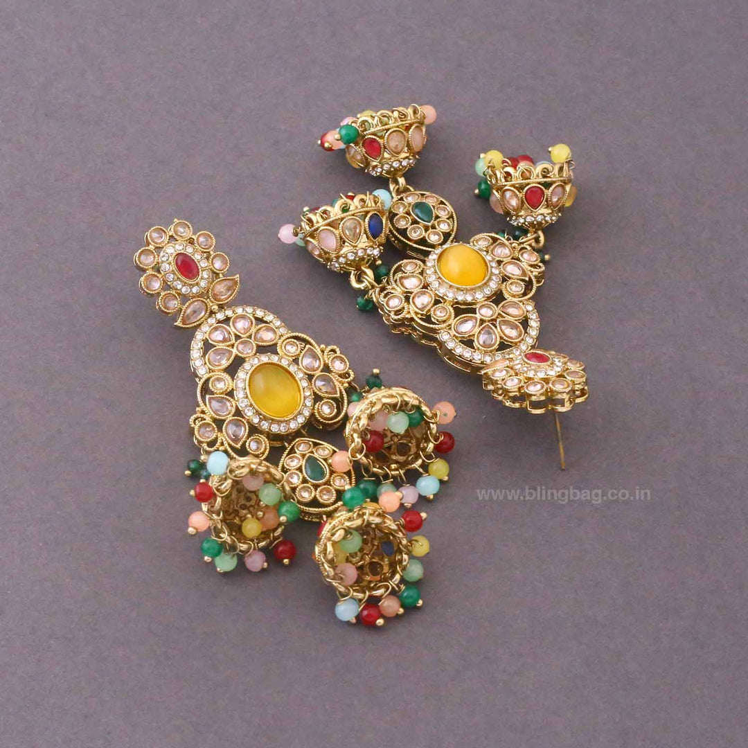 Multicolor Prashi Jhumkis