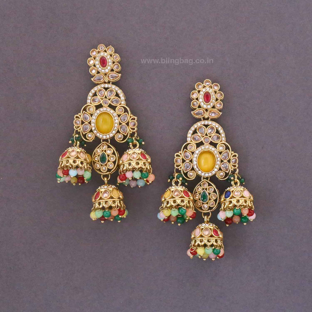 Multicolor Prashi Jhumkis
