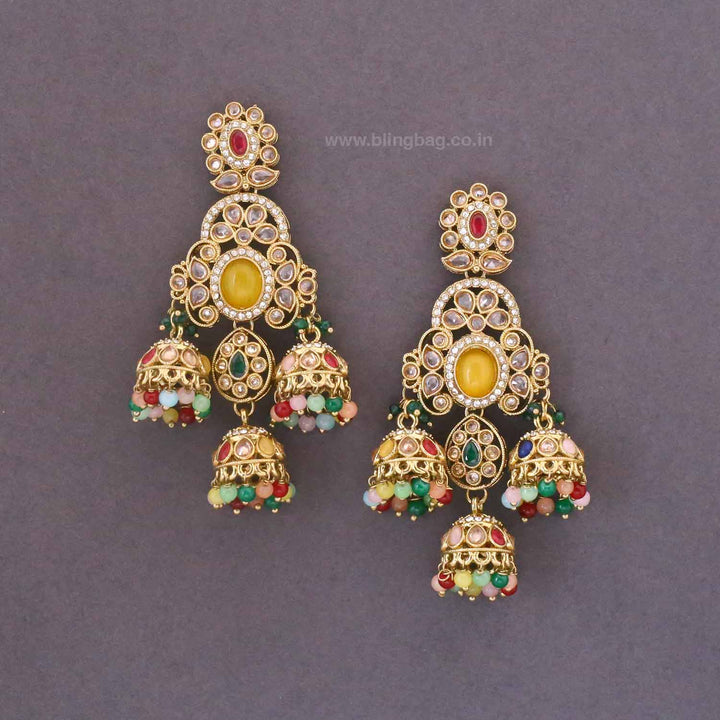 Multicolor Prashi Jhumkis