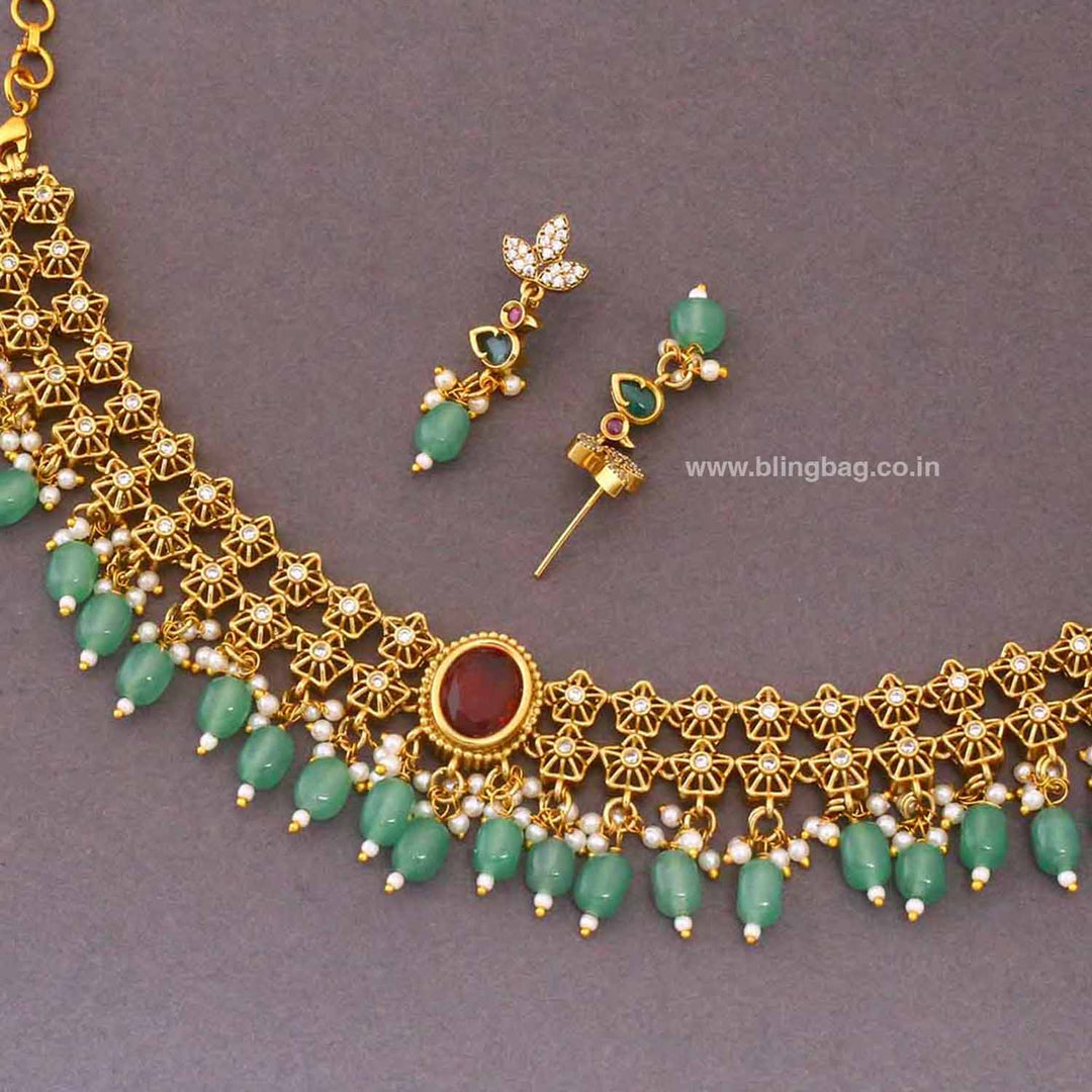 Multicolor Praveya  Antique Jewellery Set - New Arrival