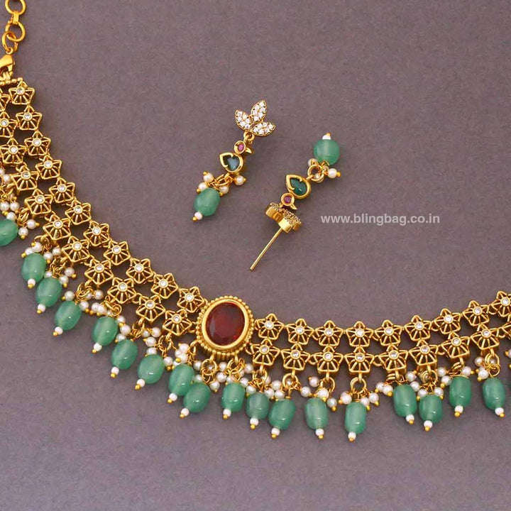 Multicolor Praveya  Antique Jewellery Set - New Arrival