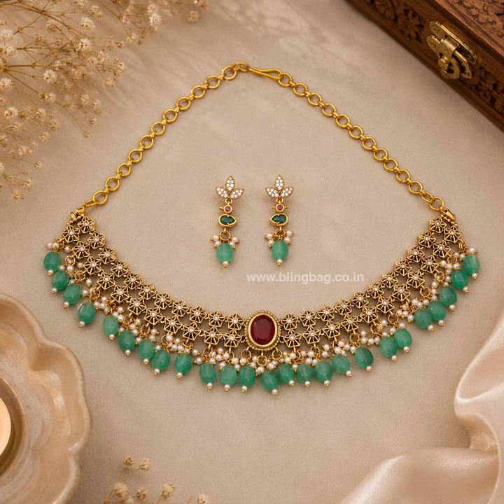 Multicolor Praveya  Antique Jewellery Set - New Arrival