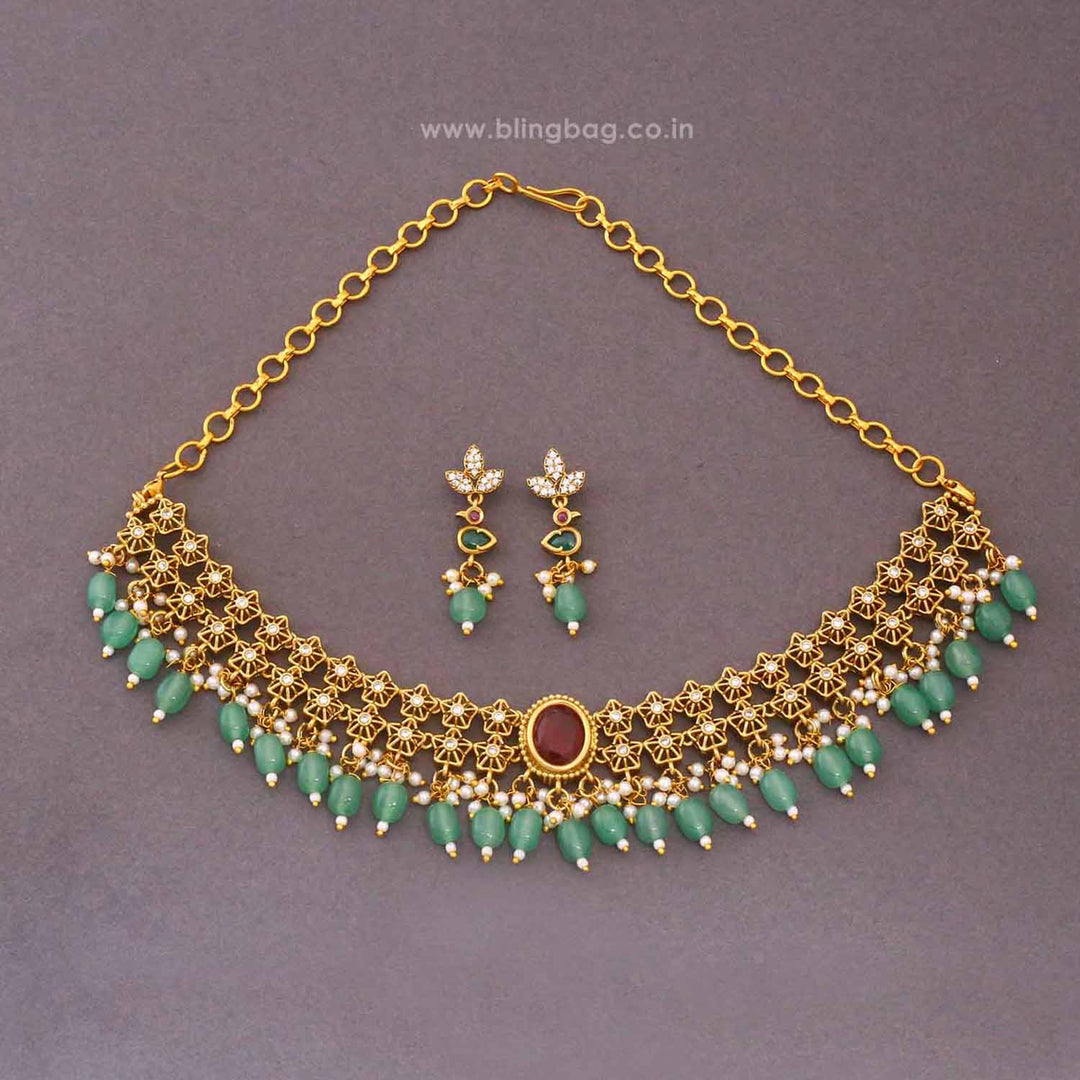 Multicolor Praveya  Antique Jewellery Set - New Arrival