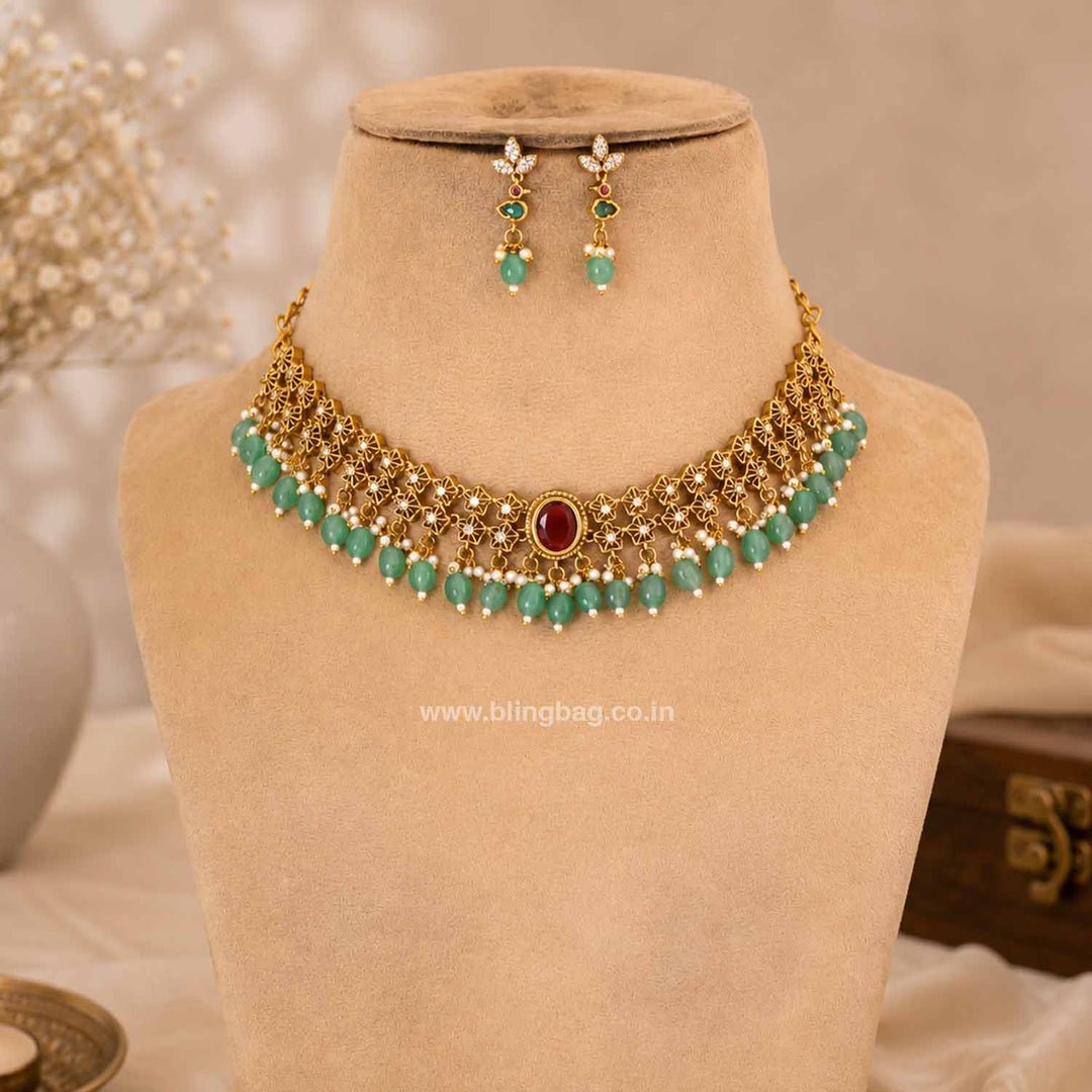 Multicolor Praveya  Antique Jewellery Set - New Arrival