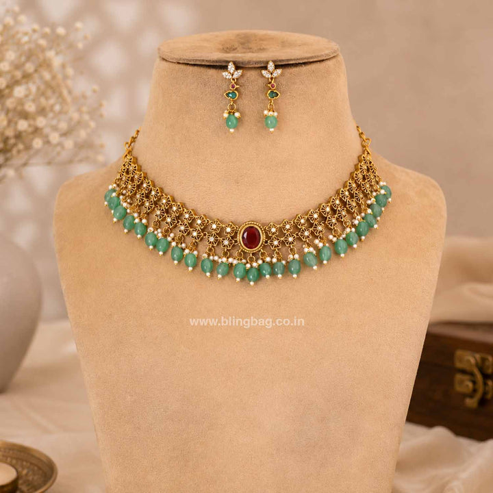 Multicolor Praveya  Antique Jewellery Set - New Arrival