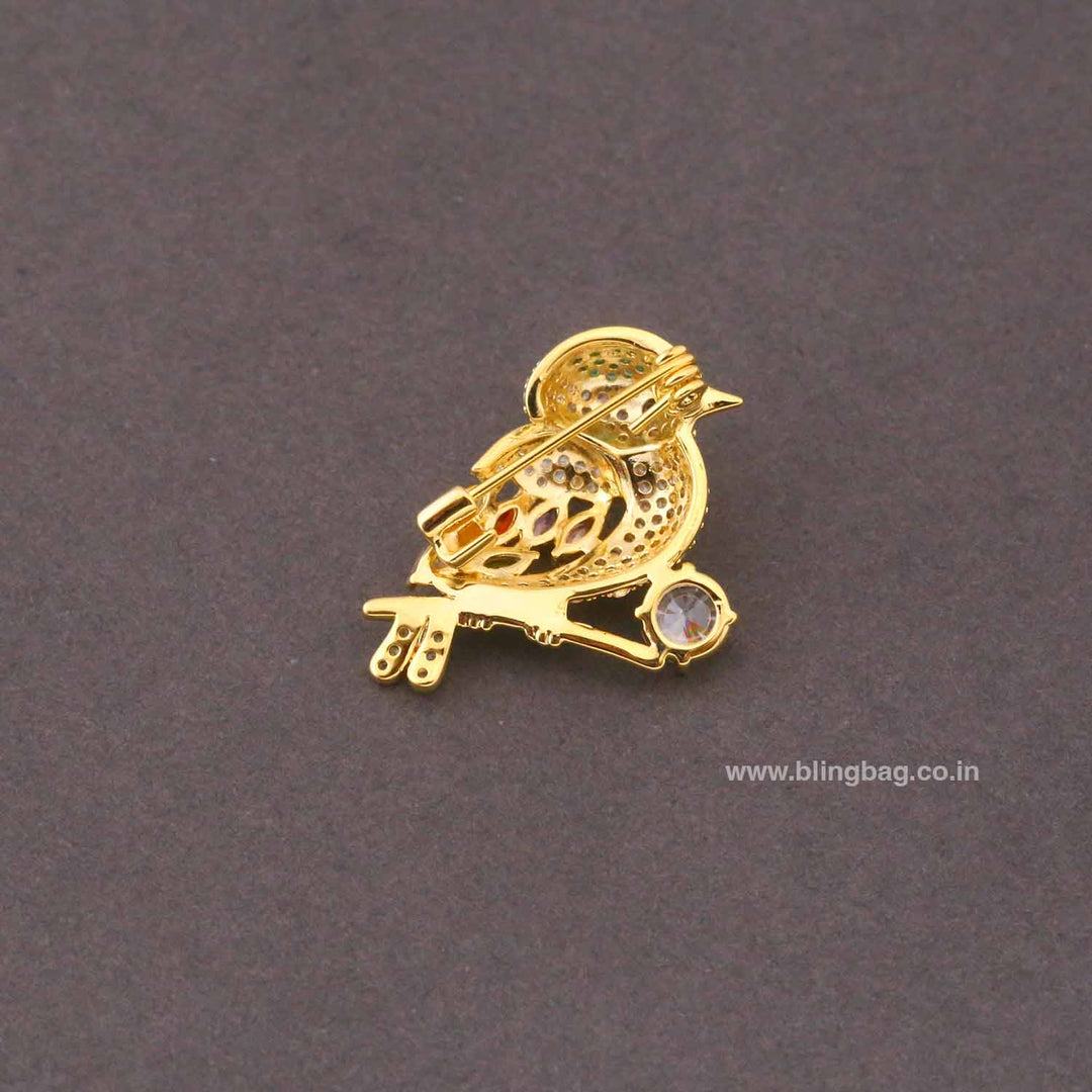 Multicolor Prism Sparrow Brooch