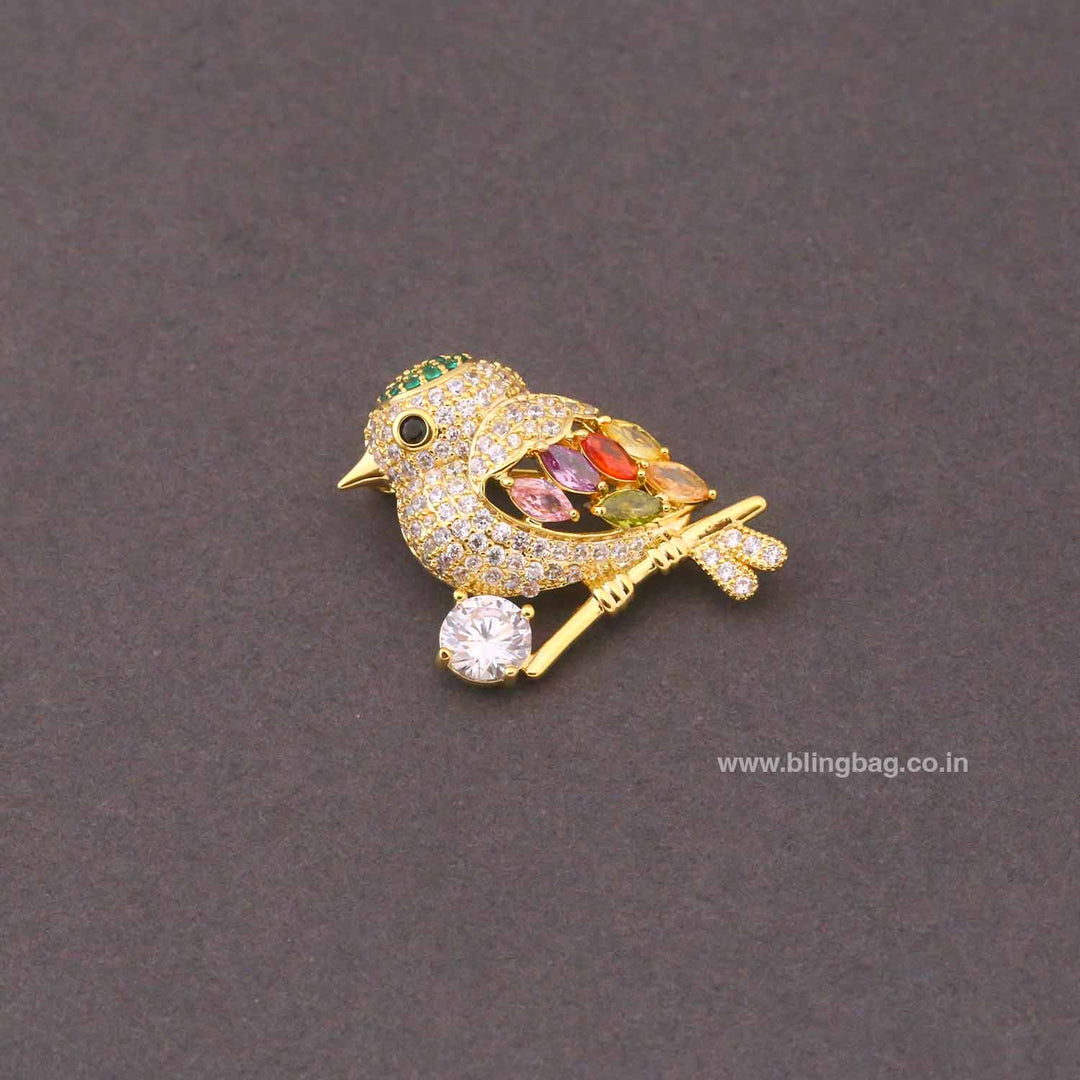 Multicolor Prism Sparrow Brooch