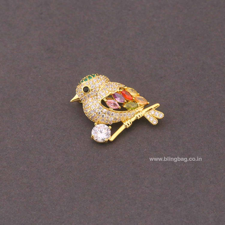 Multicolor Prism Sparrow Brooch