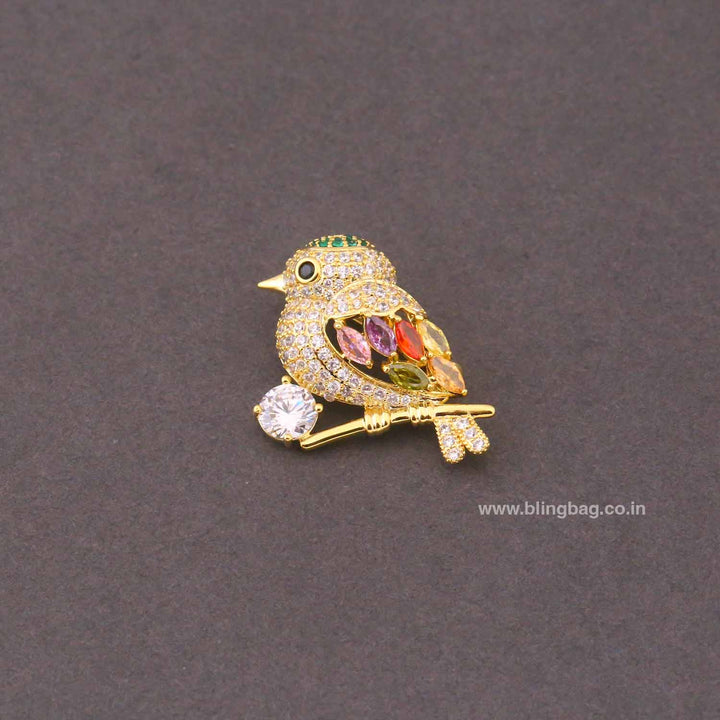 Multicolor Prism Sparrow Brooch