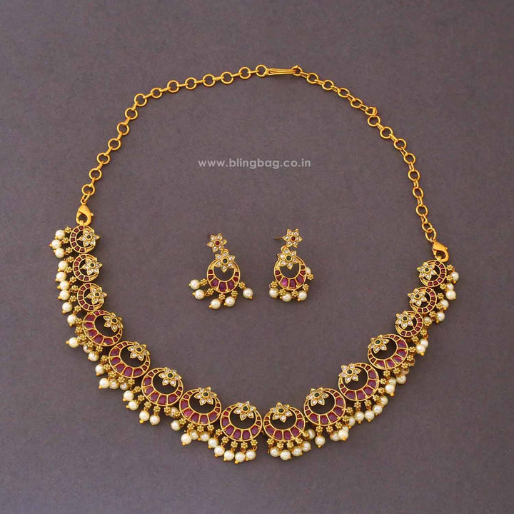 Multicolor Priyal Antique Jewellery Set - New Arrival