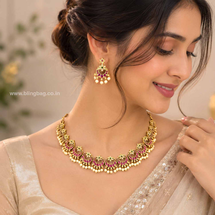 Multicolor Priyal Antique Jewellery Set - New Arrival