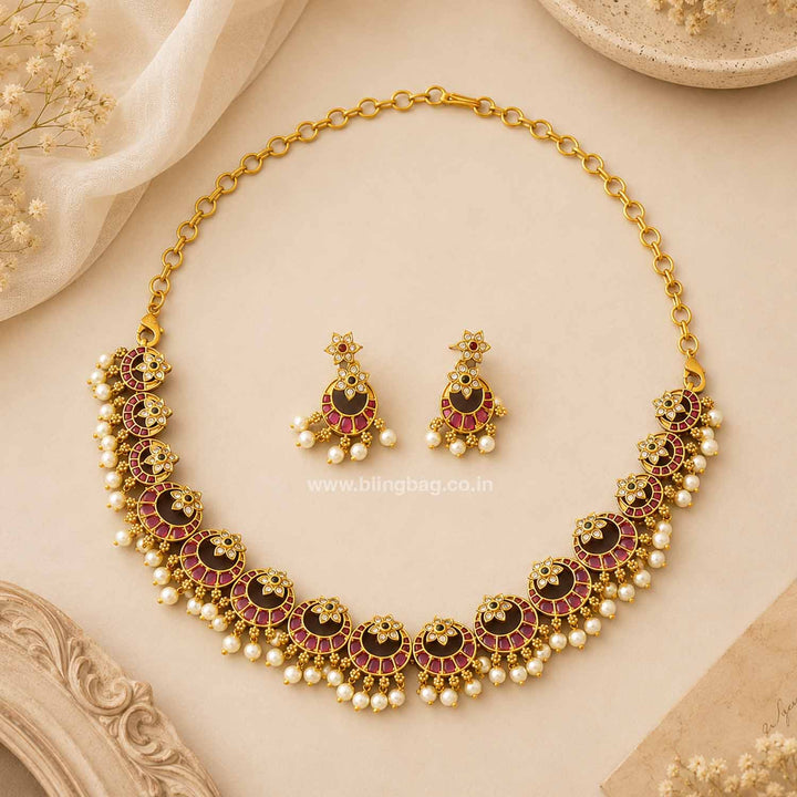 Multicolor Priyal Antique Jewellery Set - New Arrival