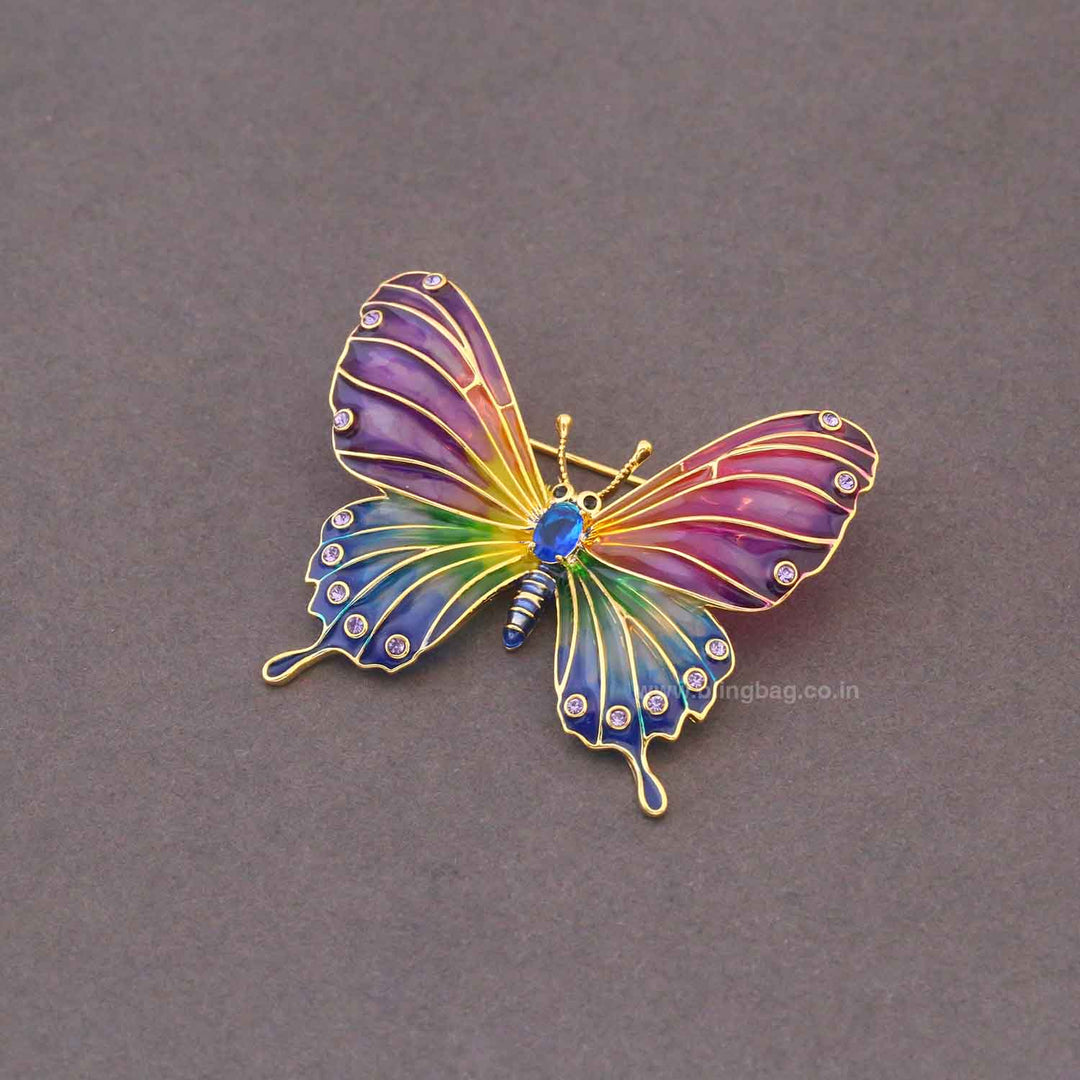 Multicolor Rainbow Butterly Brooch