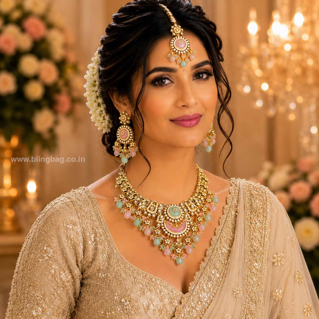 Multicolor Rangpankh Kundan Jewellery Set