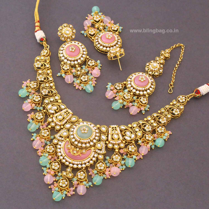 Multicolor Rangpankh Kundan Jewellery Set