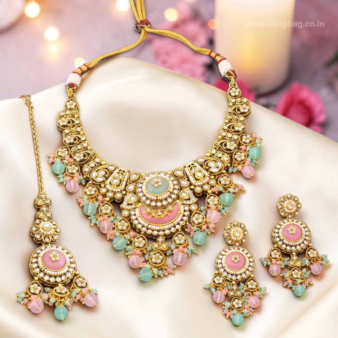 Multicolor Rangpankh Kundan Jewellery Set
