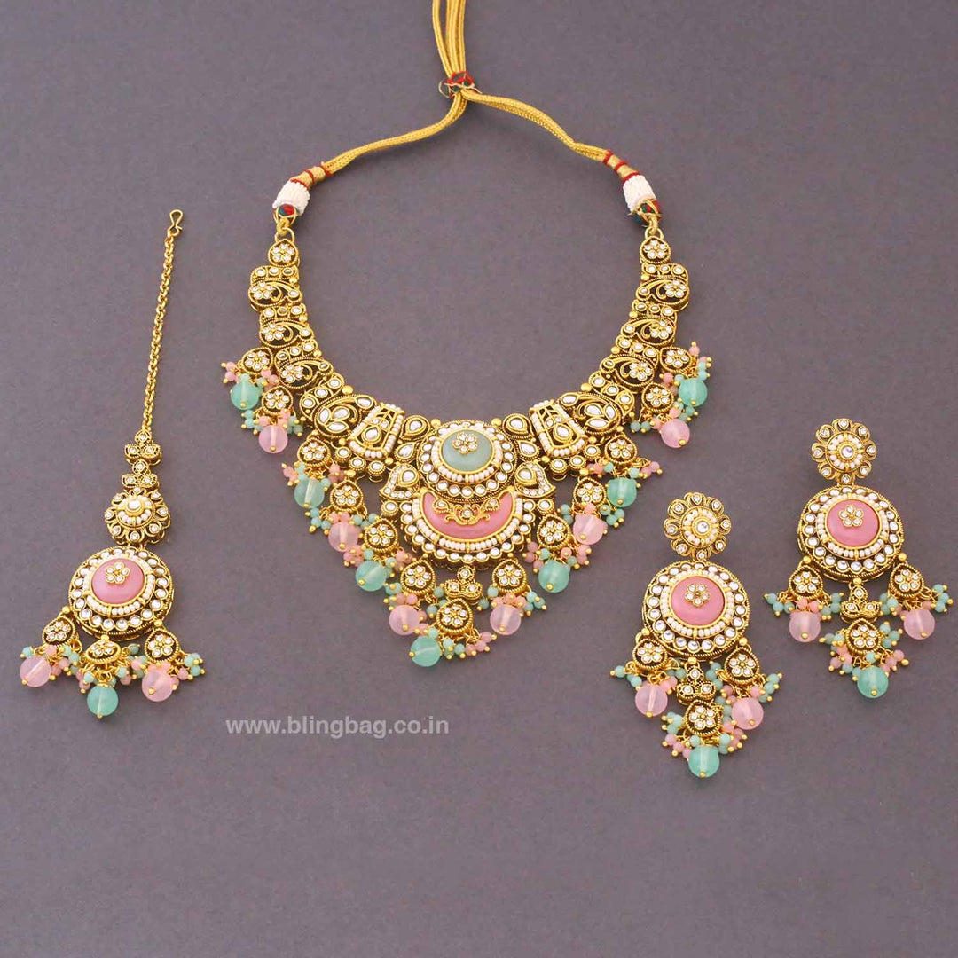 Multicolor Rangpankh Kundan Jewellery Set
