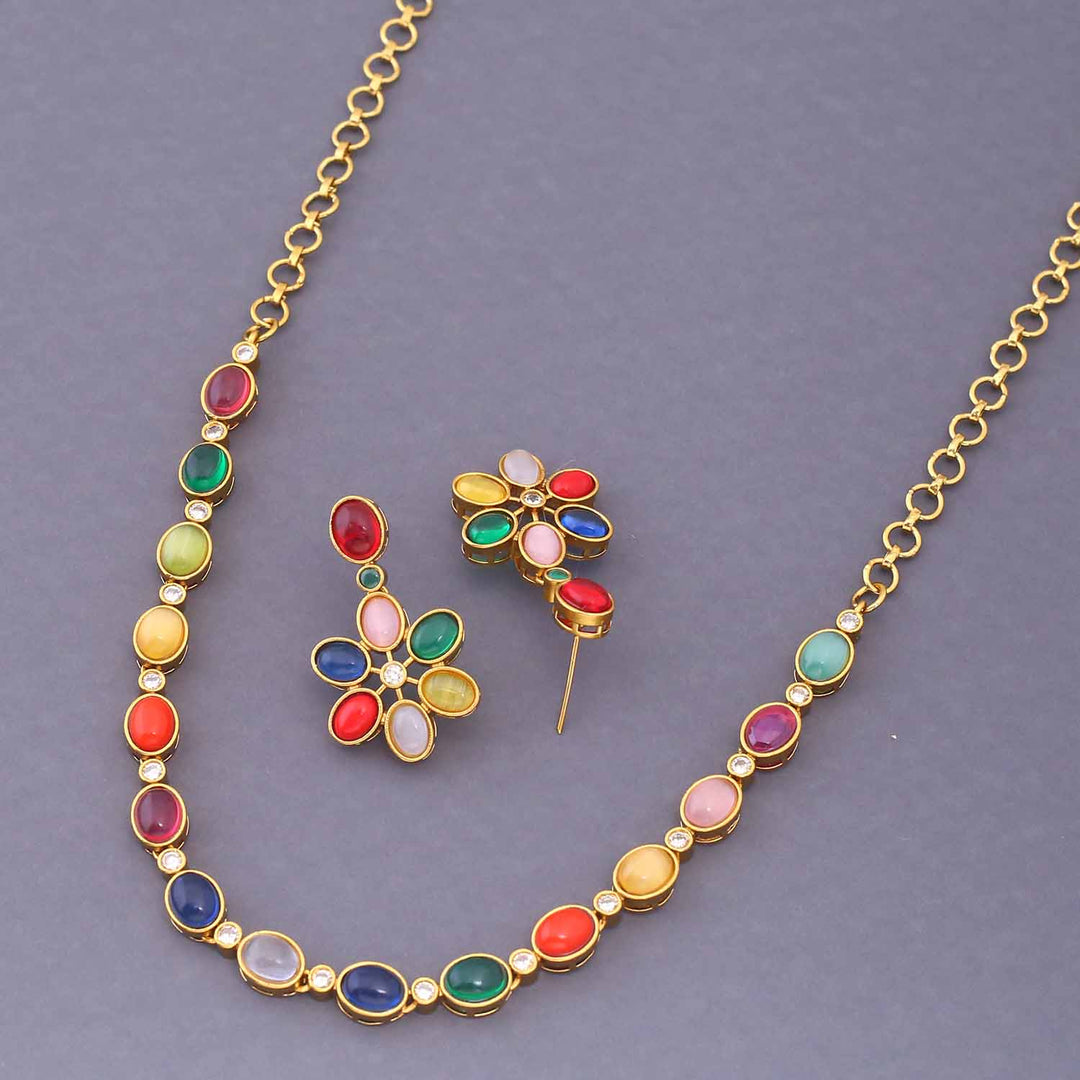 Multicolor Rathika Antique Jewellery Set - New Arrival