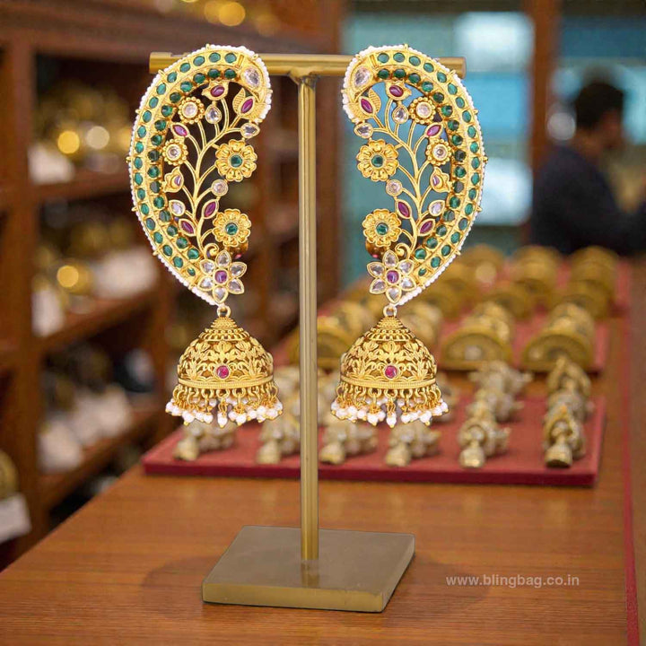 Multicolor Roshnia Ear Cuff Jhumkis