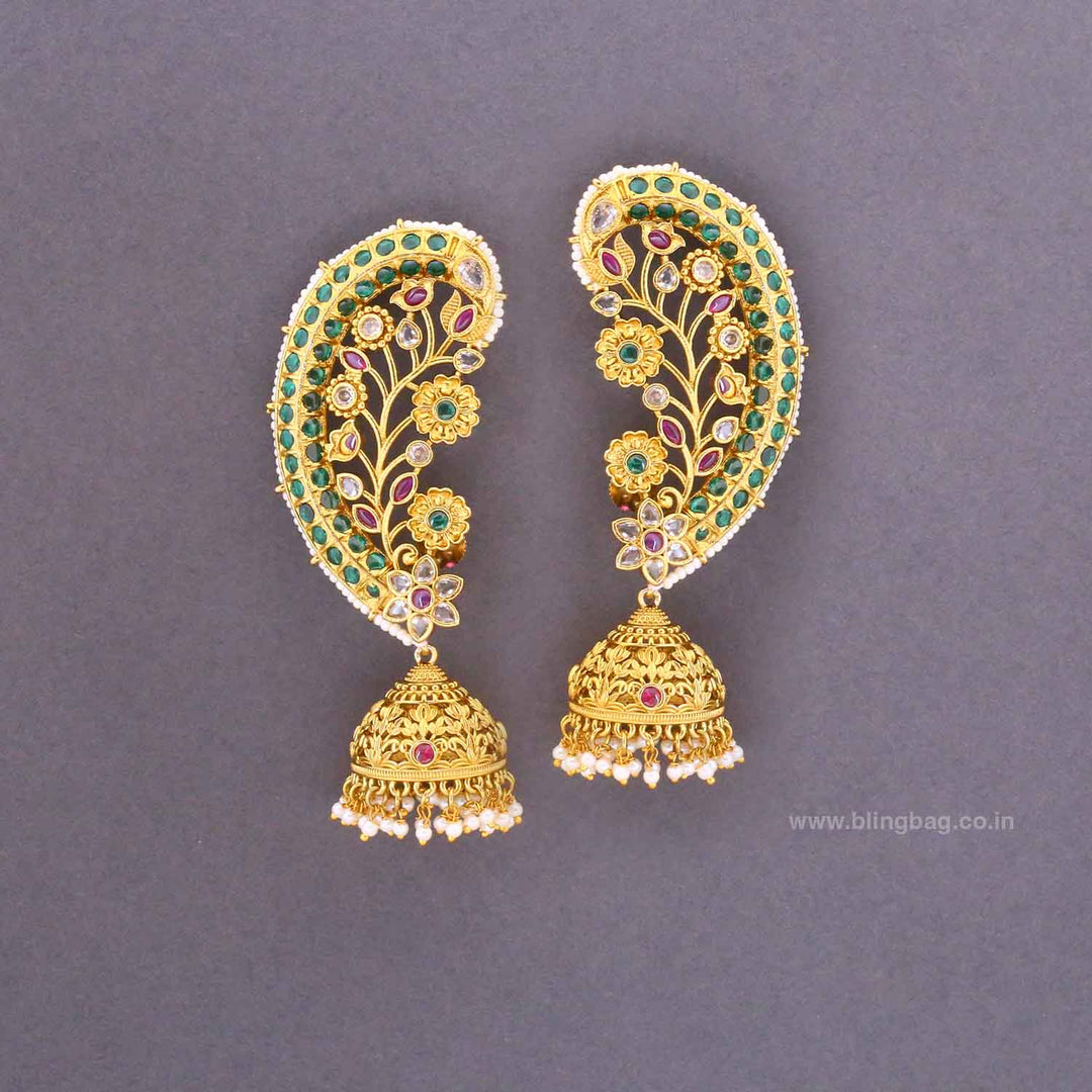 Multicolor Roshnia Ear Cuff Jhumkis
