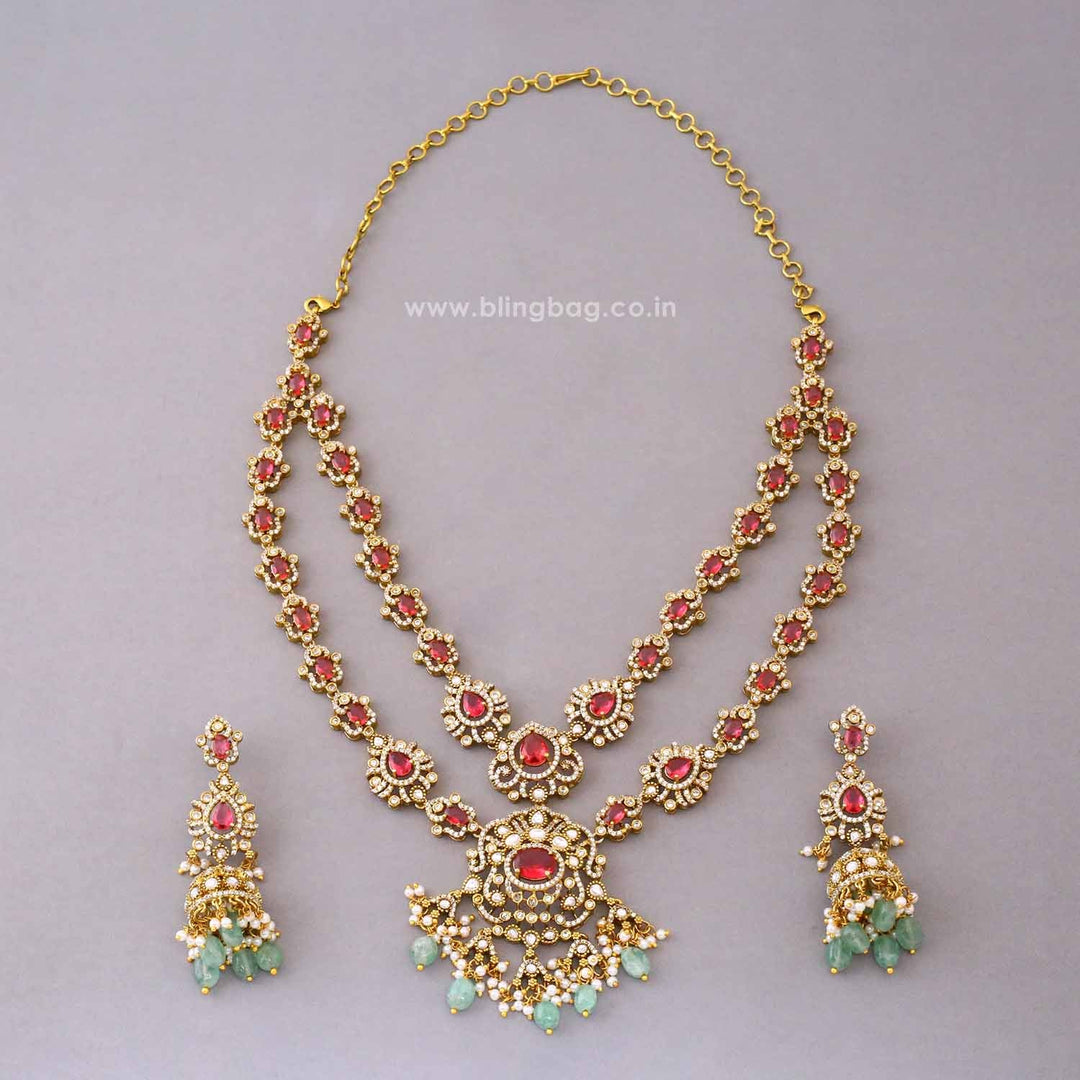 Multicolor Rubyina Victorian Jewellery Set - New Arrival