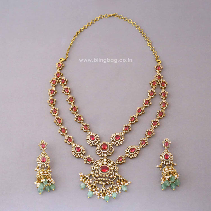 Multicolor Rubyina Victorian Jewellery Set - New Arrival