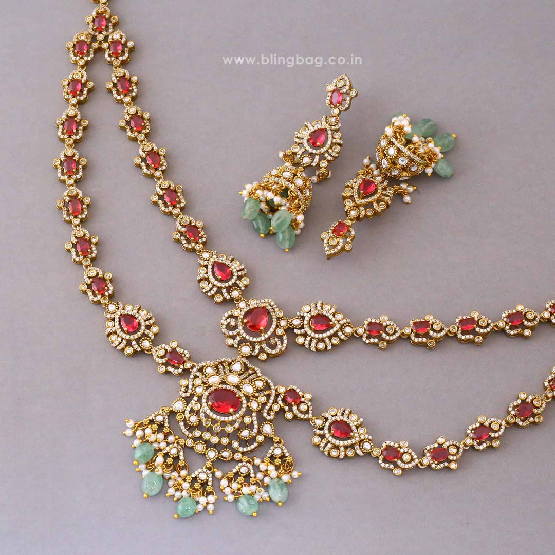 Multicolor Rubyina Victorian Jewellery Set - New Arrival