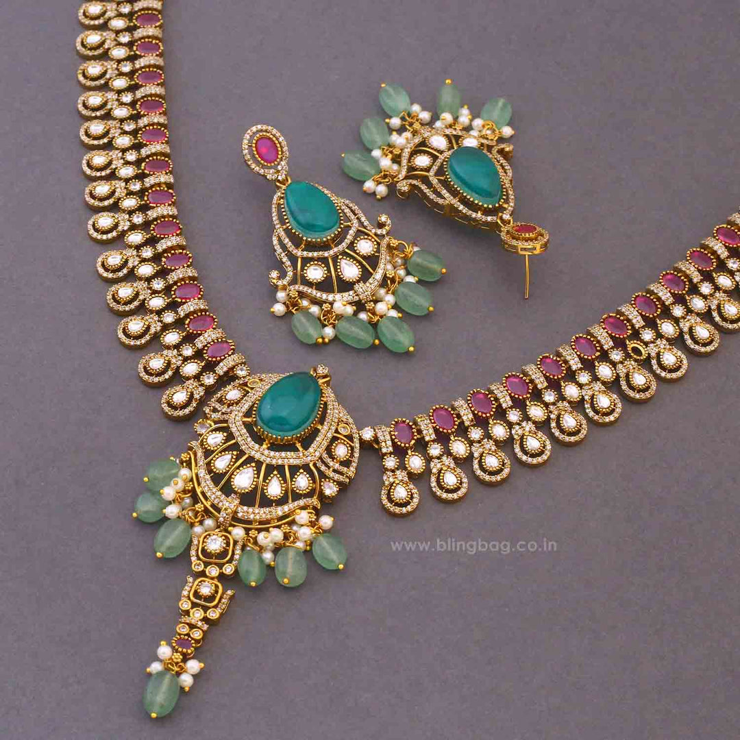 Multicolor Runaisa Victorian Jewellery Set